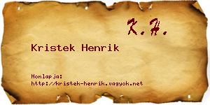 Kristek Henrik névjegykártya